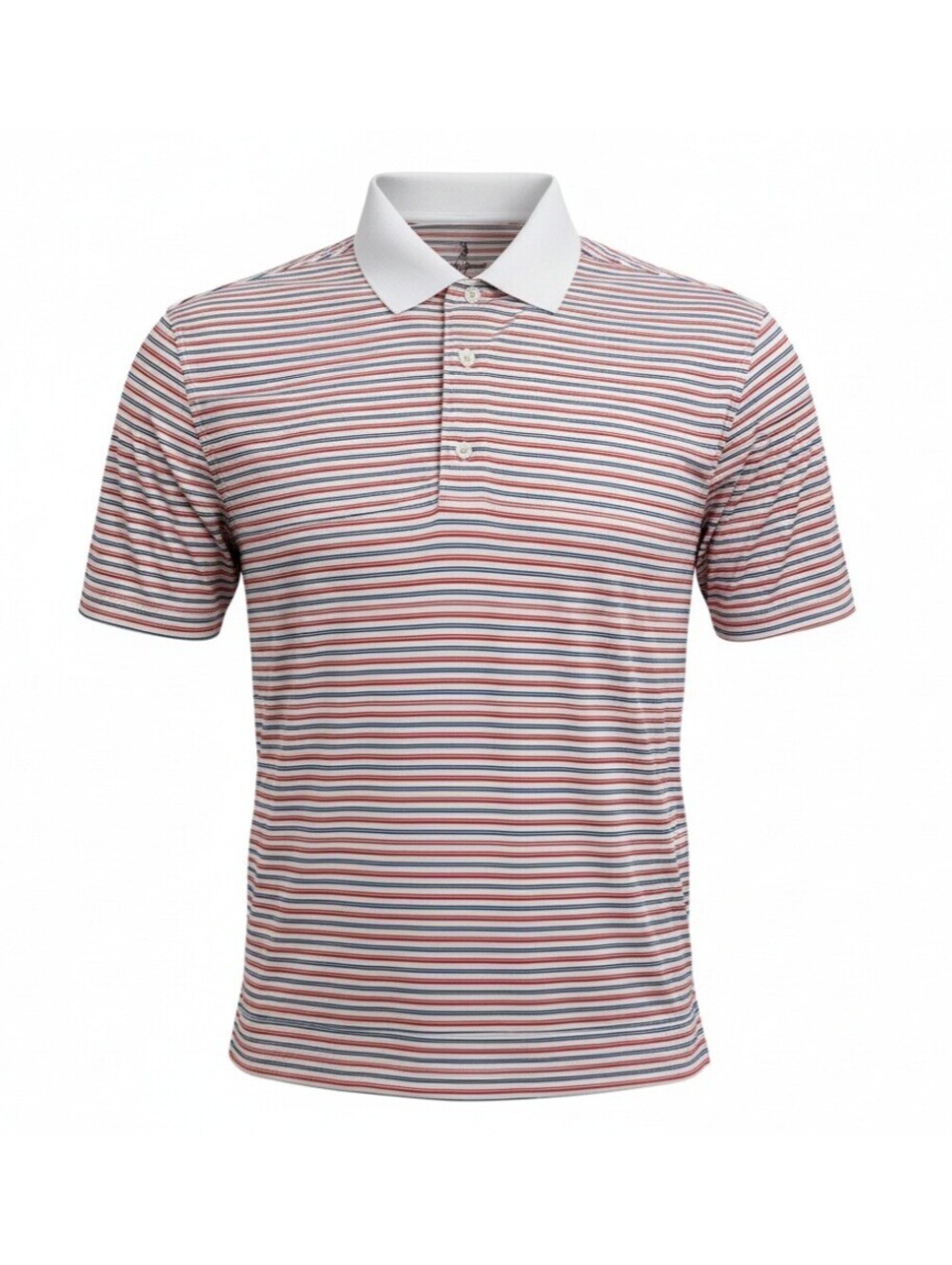 Bobby Jones Performance Golf Polo Shirt Men Medium Striped Short Sleeve Red Blue
